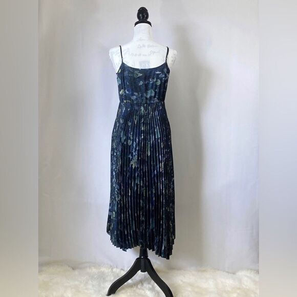 AllSaints Floral Pleated Midi Dress size XS - Picture 6 of 11